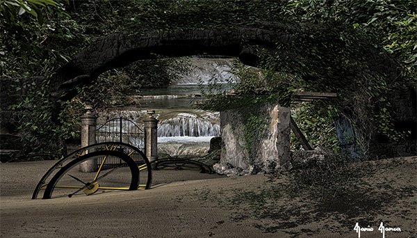 Scena  3D e sfondo reale 