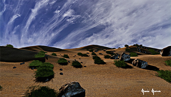 Scena  3D e cielo reale 